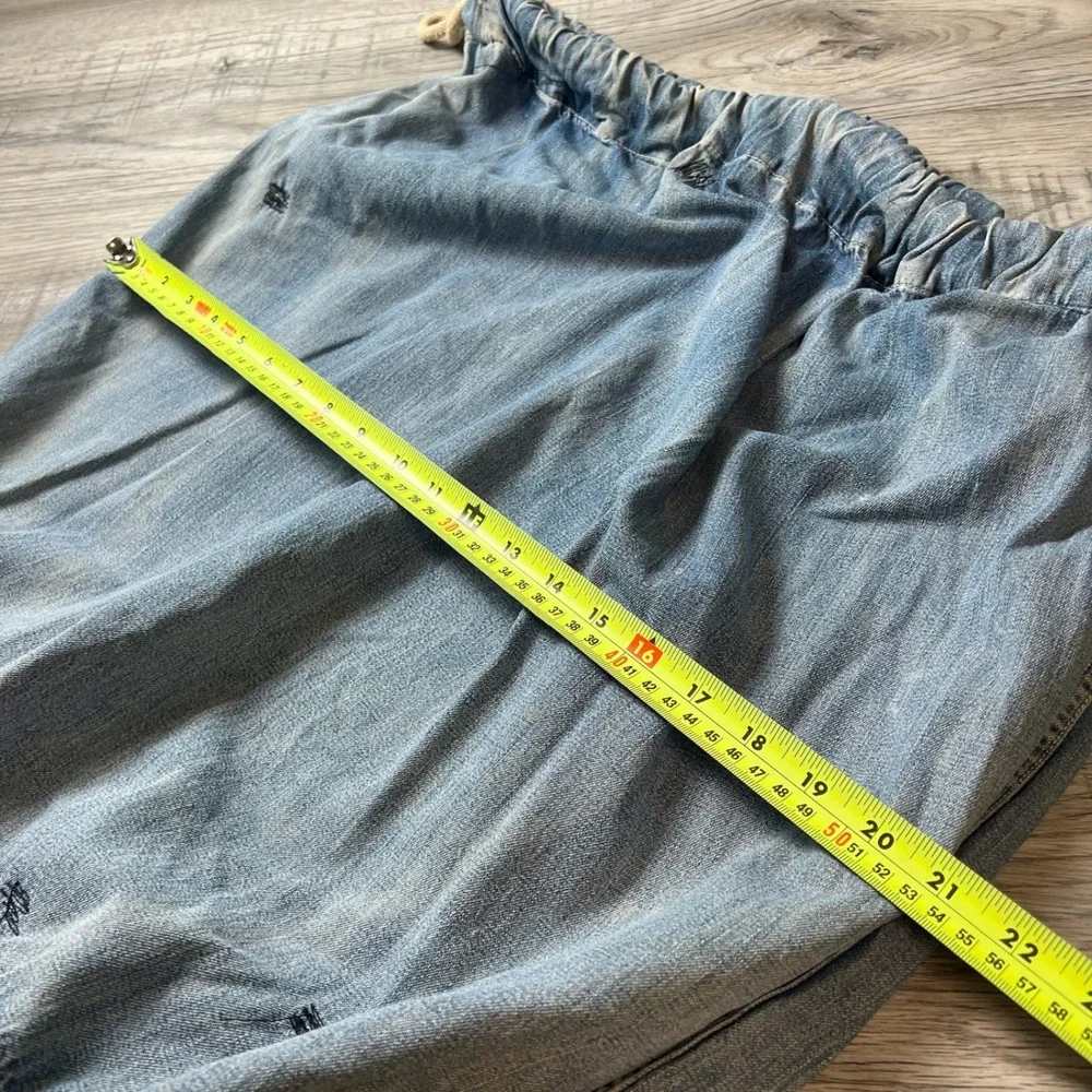Vintage Denim Laundry Bag Military Surplus Light Blue Distressed ID Patch AE4
